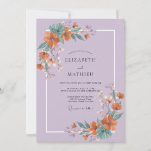 Invitation Mariage de printemps en terre cuite et lavande
