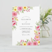 Invitation Mariage de printemps endiablé rose (Debout devant)