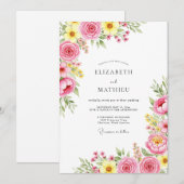 Invitation Mariage de printemps endiablé rose (Devant / Derrière)
