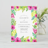 Invitation Mariage de printemps endiablé rose chaud (Debout devant)