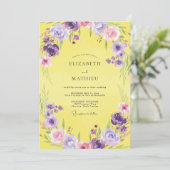 Invitation Mariage de printemps ensoleillé jaune citron (Debout devant)