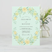 Invitation Mariage de printemps ensoleillé vert menthe (Debout devant)