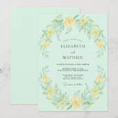 Invitation Mariage de printemps ensoleillé vert menthe (Devant / Derrière)
