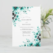 Invitation Mariage de printemps époustouflant sarcelle (Debout devant)