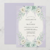 Invitation Mariage de printemps éthéré aux lilas (Devant / Derrière)