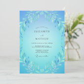 Invitation Mariage de printemps éthéré bleu azur (Debout devant)