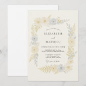 Invitation Mariage de printemps éthéré jaune doux (Devant / Derrière)