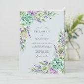 Invitation Mariage de printemps éthéré lavande (Debout devant)