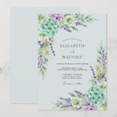 Invitation Mariage de printemps éthéré lavande (Devant / Derrière)