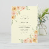 Invitation Mariage de printemps éthéré pêche (Debout devant)