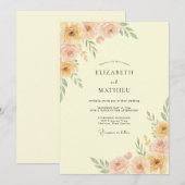 Invitation Mariage de printemps éthéré pêche (Devant / Derrière)