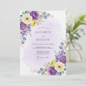 Invitation Mariage de printemps éthéré pourpre (Debout devant)