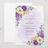 Invitation Mariage de printemps éthéré pourpre (Devant / Derrière)