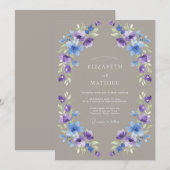 Invitation Mariage de printemps éthéré taupe (Devant / Derrière)