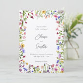Invitation Mariage de printemps fleur sauvage (Debout devant)