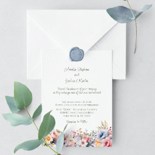 Invitation Mariage de printemps Fleur sauvage coloré
