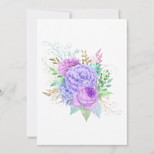 Invitation Mariage de printemps floral (Dos)