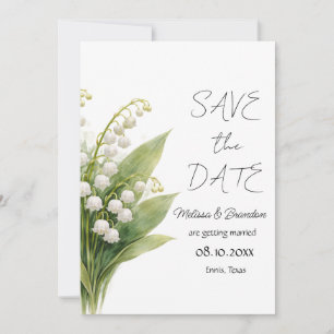 Invitation Mariage de printemps floral blanc Muguet