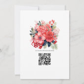 Invitation Mariage de printemps floral corail et berry (Dos)