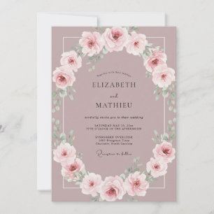 Invitation Mariage de printemps floral mauve serein