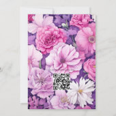 Invitation Mariage de printemps floral pourpre rose (Dos)