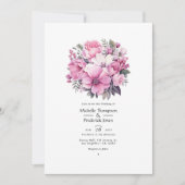 Invitation Mariage de printemps floral rose (Devant)