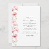 Invitation Mariage de printemps floral rose minimaliste (Devant)