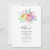 Invitation Mariage de printemps floral rustique (Devant)