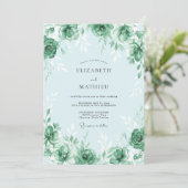 Invitation Mariage de printemps frais vert menthe (Debout devant)