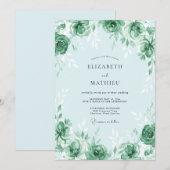Invitation Mariage de printemps frais vert menthe (Devant / Derrière)
