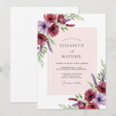 Invitation Mariage de printemps frappant en Bourgogne (Devant / Derrière)