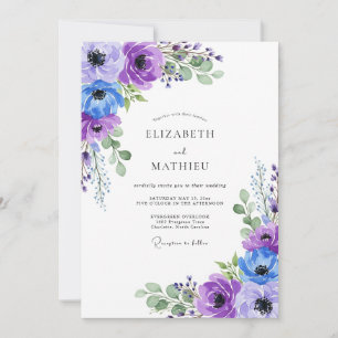 Invitation Mariage de printemps gracieux lavande