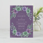 Invitation Mariage de printemps hypnotisant aux tons prune (Debout devant)