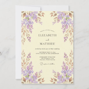 Invitation Mariage de printemps intemporel lavande
