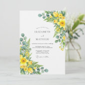 Invitation Mariage de printemps jaune effervescent (Debout devant)