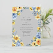 Invitation Mariage de printemps jaune exultant (Debout devant)