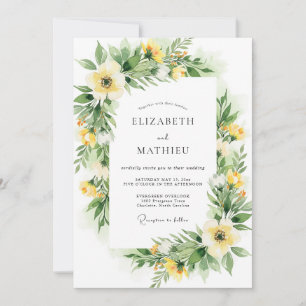 Invitation Mariage de printemps jaune immaculé