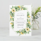 Invitation Mariage de printemps jaune immaculé (Debout devant)