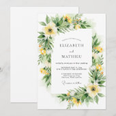 Invitation Mariage de printemps jaune immaculé (Devant / Derrière)