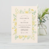 Invitation Mariage de printemps jaune pâle et aéré (Debout devant)