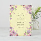 Invitation Mariage de printemps jaune pâle et vif (Debout devant)