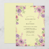 Invitation Mariage de printemps jaune pâle et vif (Devant / Derrière)