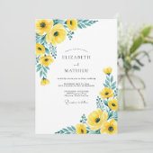 Invitation Mariage de printemps jaune sarcelle joyeux (Debout devant)