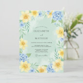 Invitation Mariage de printemps joyeux vert menthe (Debout devant)