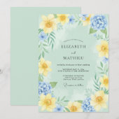 Invitation Mariage de printemps joyeux vert menthe (Devant / Derrière)