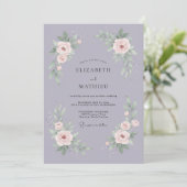 Invitation Mariage de printemps lavande atténué (Debout devant)