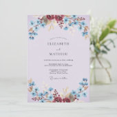 Invitation Mariage de printemps lavande intense (Debout devant)