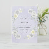 Invitation Mariage de printemps lavande lustré (Debout devant)