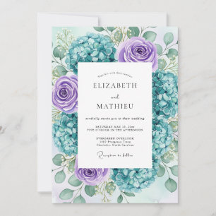 Invitation Mariage de printemps luxuriant aux teintes lavande