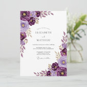 Invitation Mariage de printemps luxuriant violet profond (Debout devant)